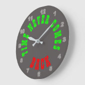 Time Never Comes Back Wall Clock Große Wanduhr (Winkel)