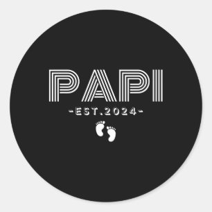 Time Papi Est 2024 nach Papi New Vathers Da Runder Aufkleber