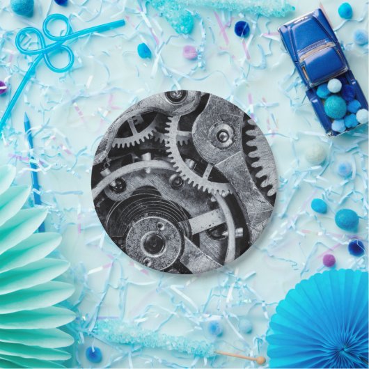 Time Piece Mechanik Pappteller (Party)