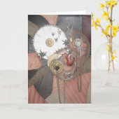 Time Piece on Leather Grußkarte Karte (Gelbe Blume)