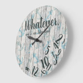 Time Rustic Wood Funny Retirement Lake Zuhause Große Wanduhr (Winkel)