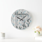 Time Rustic Wood Funny Retirement Lake Zuhause Große Wanduhr (Zuhause)