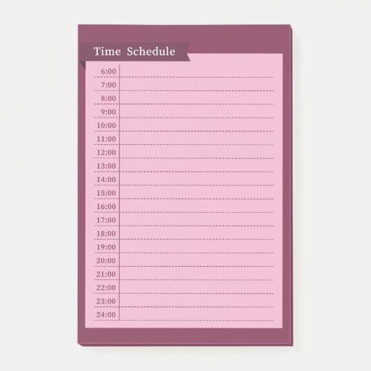 time schedule post-it klebezettel (Vorderseite)