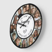 Time Spent With Family Quote 12 Photo Collage Große Wanduhr (Winkel)