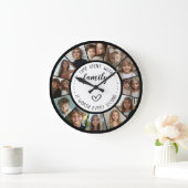 Time Spent With Family Quote 12 Photo Collage Große Wanduhr (Zuhause)