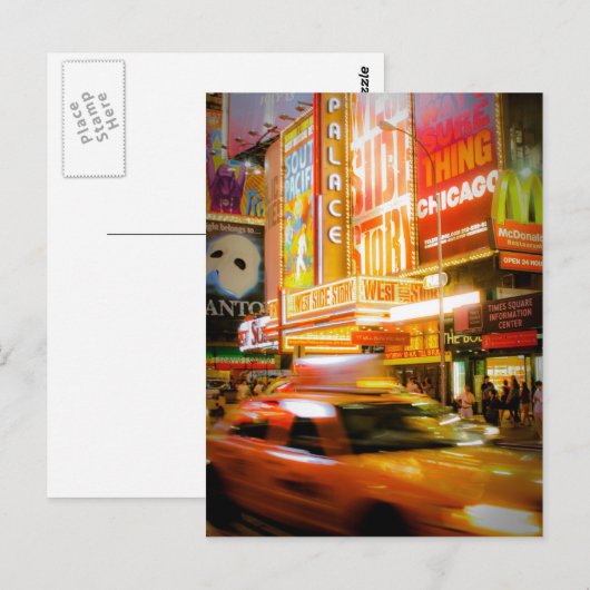 Time Square New York Postkarte (Vorne/Hinten)