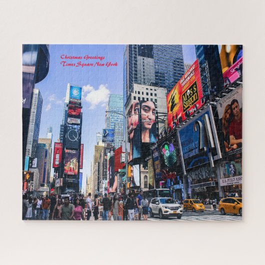 Time Square New York.Weihnachts-Grüße Puzzle (Horizontal)