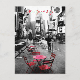 Time Square Schwarz-weiß Red Postkarte