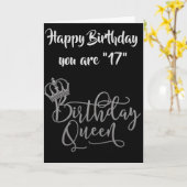 TIME TO CELEBRATE "17th" BIRTHDAY QUEEN Card Karte (Gelbe Blume)