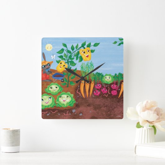 Time To Count-Garden Quadratische Wanduhr (Zuhause)
