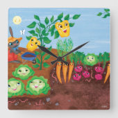 Time To Count-Garden Quadratische Wanduhr (Vorderseite)