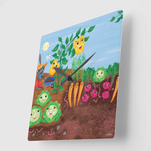 Time To Count-Garden Quadratische Wanduhr (Winkel)