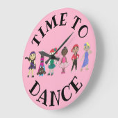 Time to Dance Ballet Stich Jazz Acro Studio School Große Wanduhr (Winkel)