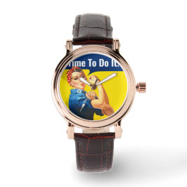 "TIME TO Do It" motivierend Rosie the Riveter, Armbanduhr