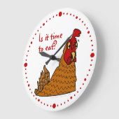 Time to Eat Funny Chicken Lovers Hen Wall Clock Große Wanduhr (Winkel)