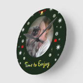 Time to Enjoy Wall Clock by RoseWrites Runde Wanduhr (Winkel)