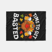 Time To Get Basted Funny Beer Thanksgiving Turkey Fleecedecke (Vorderseite (Horizontal))