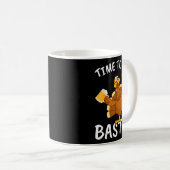 Time To Get Basted Funny Beer Thanksgiving Turkey Kaffeetasse (VorderseiteRechts)