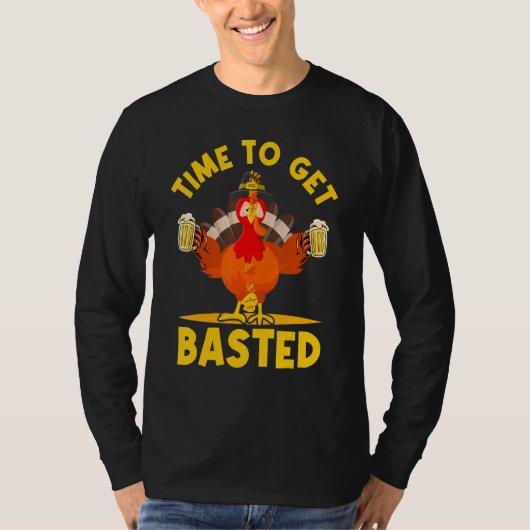 Time To Get Basted Thanksgiving Turkey Day Men W T-Shirt (Vorderseite)
