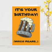 Time To Get Drunk Birthday Card Karte (Gelbe Blume)