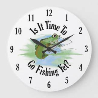 Time To Go Fishing Clock Große Wanduhr