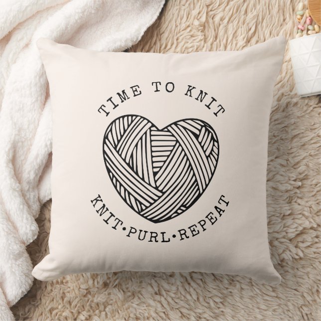 Time to Knit Blush Pink Kissen (Decke)