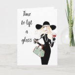 **TIME TO LIFT A GLASS** BIRTHDAY CARD KARTE<br><div class="desc">SEND THIS COOL CARD TO **YOUR FRIEND OR SISTER** OR **ANY BEAUTIUFL LADY** IN YOUR LIFE AND THANKS FOR STOPPING BY ONE OF MY EIGHT STORES!!!!</div>