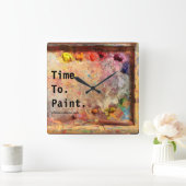 Time To Paint Artist Palette Studio Wall Clock Quadratische Wanduhr (Zuhause)