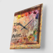 Time To Paint Artist Palette Studio Wall Clock Quadratische Wanduhr (Winkel)