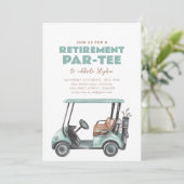 Time to Par-T-Shirt Golf Rentirement Party Einladu Einladung (Stehend Vorderseite)