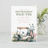 Time to Par-T-Shirt Golf Rentirement Party Einladu Einladung (Stehend Vorderseite)