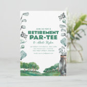 Time to Par-T-Shirt Golf Rentirement Party Einladu Einladung (Stehend Vorderseite)