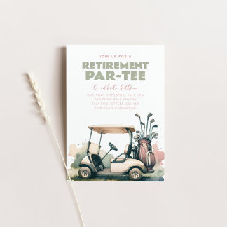 Time to Par-T-Shirt Golf Rentirement Party Einladu Einladung
