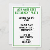 Time To Par T-Shirt Golf Retirement Party Einladun Einladung (Rückseite)