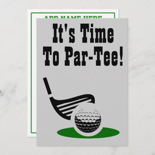 Time To Par T-Shirt Golf Retirement Party Einladun Einladung (Vorne/Hinten)