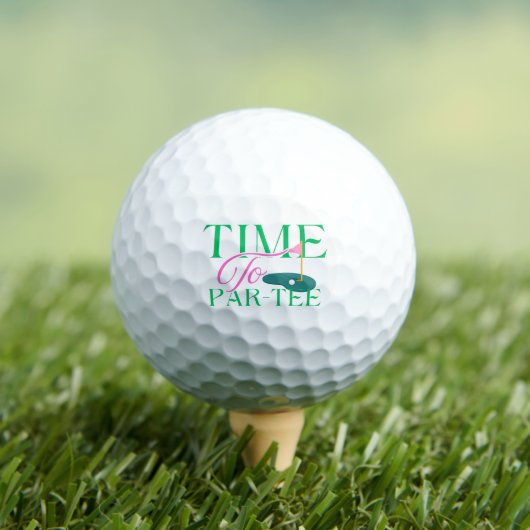 Time to Par-Tee Fun Golf Themed Bachelorette Golfball (Insitu T-Shirt)