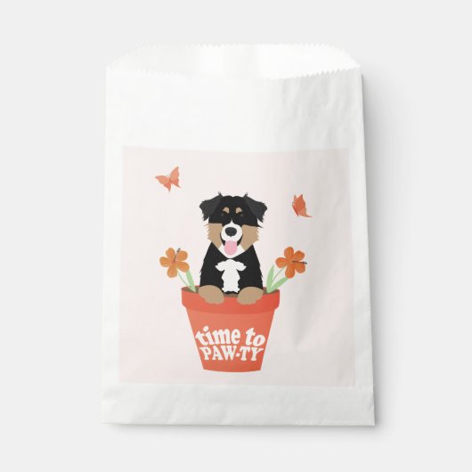 Time To Pawty Australian Shepherd Dog Geschenktütchen (Vorderseite)