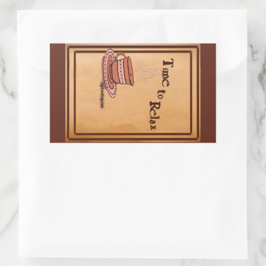 Time to Relax brown Rectangular Sticker Label (Tasche)