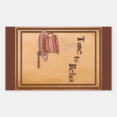 Time to Relax brown Rectangular Sticker Label (Vorderseite)