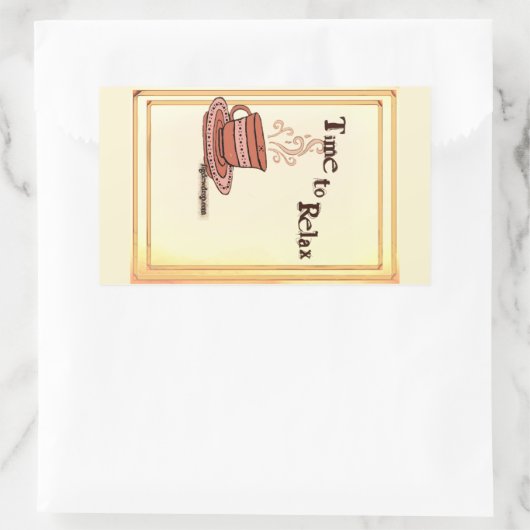 Time to Relax yellow Rectangular Sticker Label (Tasche)