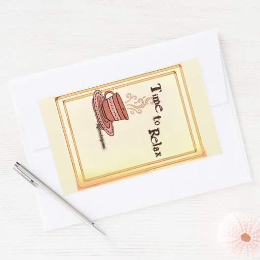 Time to Relax yellow Rectangular Sticker Label (Umschlag)