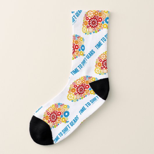 Time To Shift Gears Psyche Mechanical Gears Brain Socken (Links - Außen)