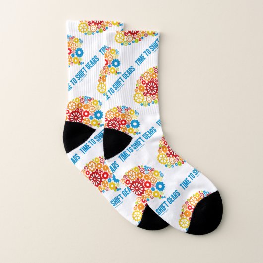 Time To Shift Gears Psyche Mechanical Gears Brain Socken (Paar)