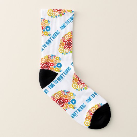 Time To Shift Gears Psyche Mechanical Gears Brain Socken (Links - Innen)