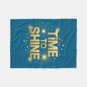 Time To Shine Motivational Sparkle Design With Sta Fleecedecke (Vorderseite (Horizontal))