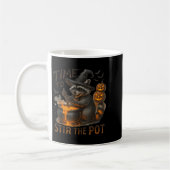 Time To Stir T Funny Raccoon Retro Halloween Anima Kaffeetasse (Links)