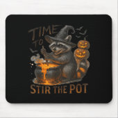 Time To Stir T Funny Raccoon Retro Halloween Anima Mousepad (Vorne)