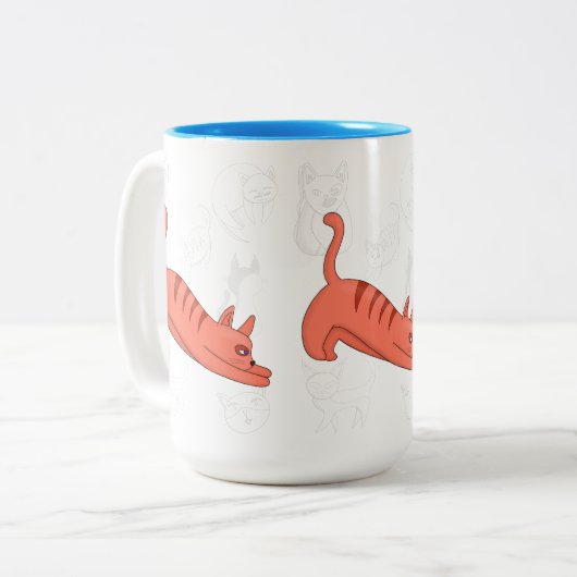 Time to Stretch Zweifarbige Tasse (Vorderseite Links)