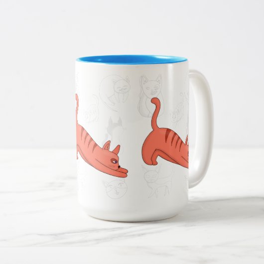 Time to Stretch Zweifarbige Tasse (VorderseiteRechts)