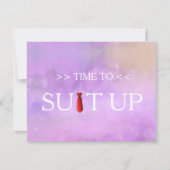 Time to Suitup Blur Background Red Tie Invitation Einladung (Vorderseite)